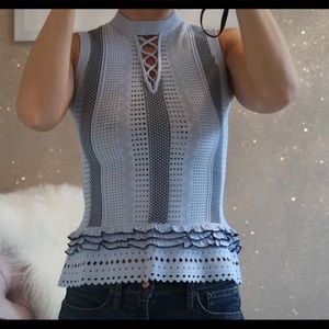 Derek Lam Shirt Baby Blue / Black XS